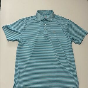 Rhoback Men's Aqua Striped Polo Shirt